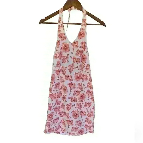 Y2K Vintage Merona Pink and White Floral Halter Dress - Picture 2 of 6